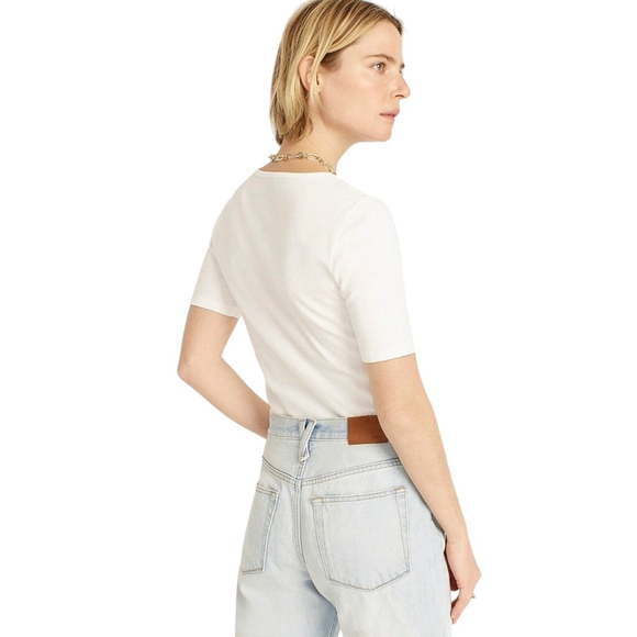 J.Crew Perfect Fit White Tee XXS NWT Slim Cotton Short Sleeve Top - Picture 6 of 6